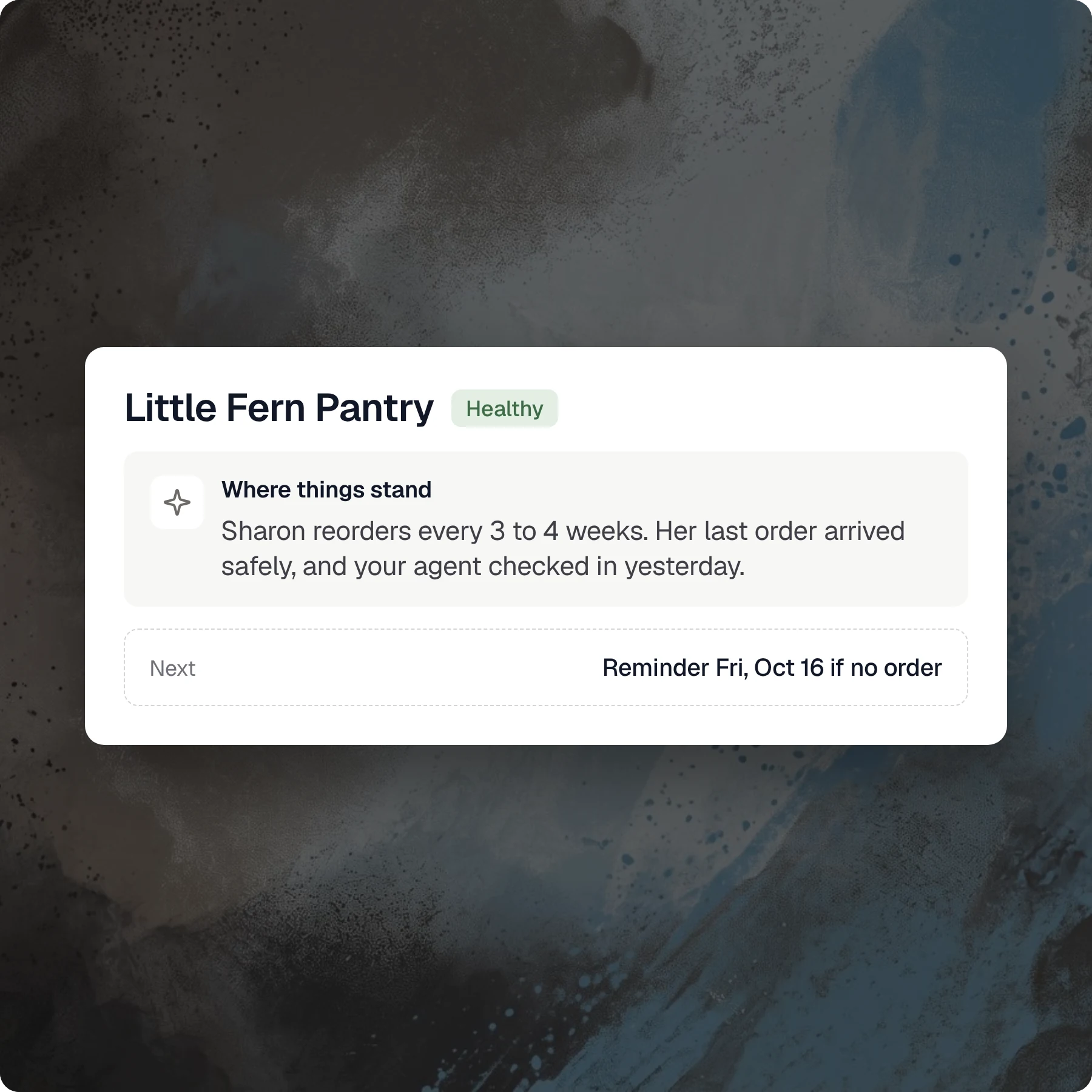 Where things stand — Opener product screenshot