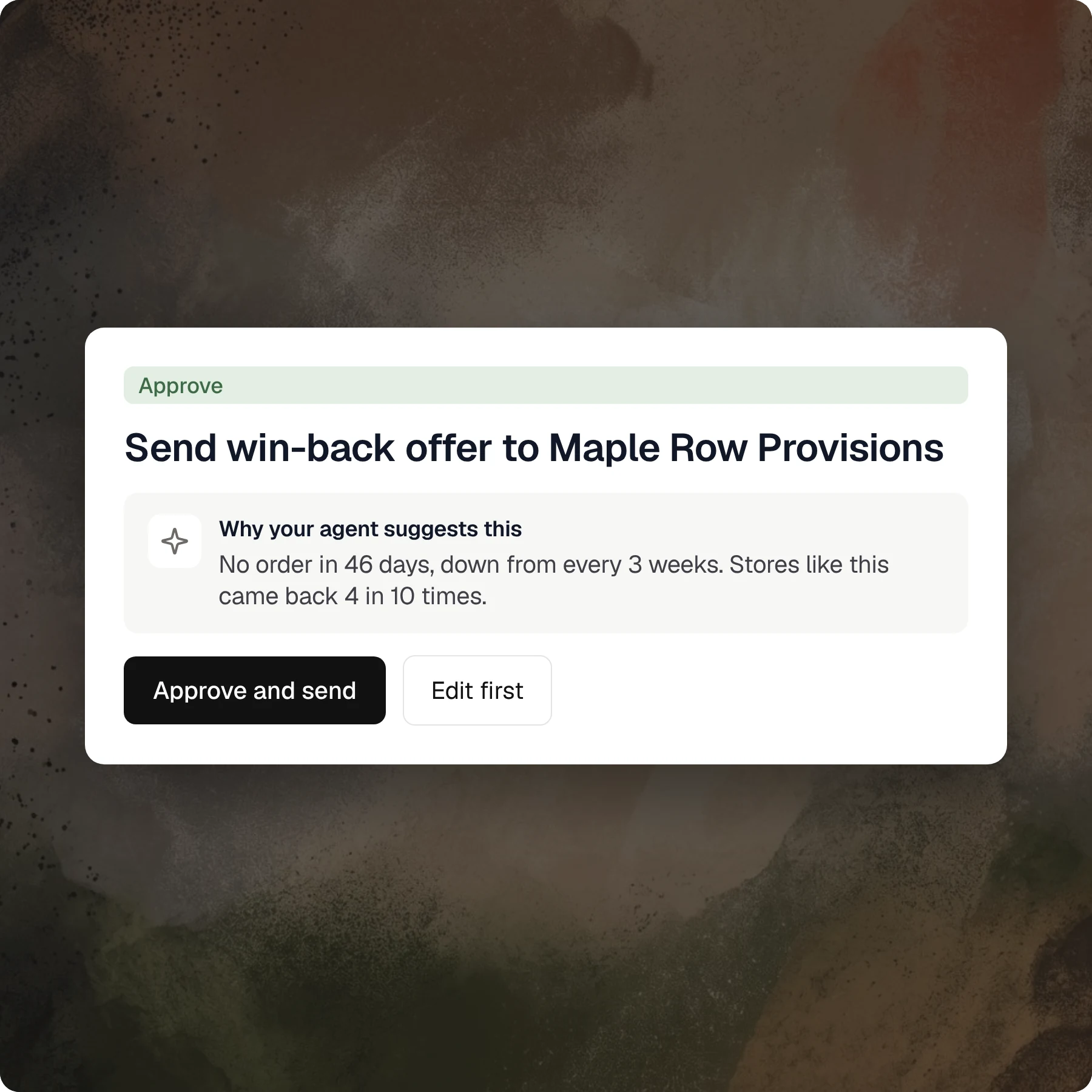 The why, before the yes — Opener product screenshot