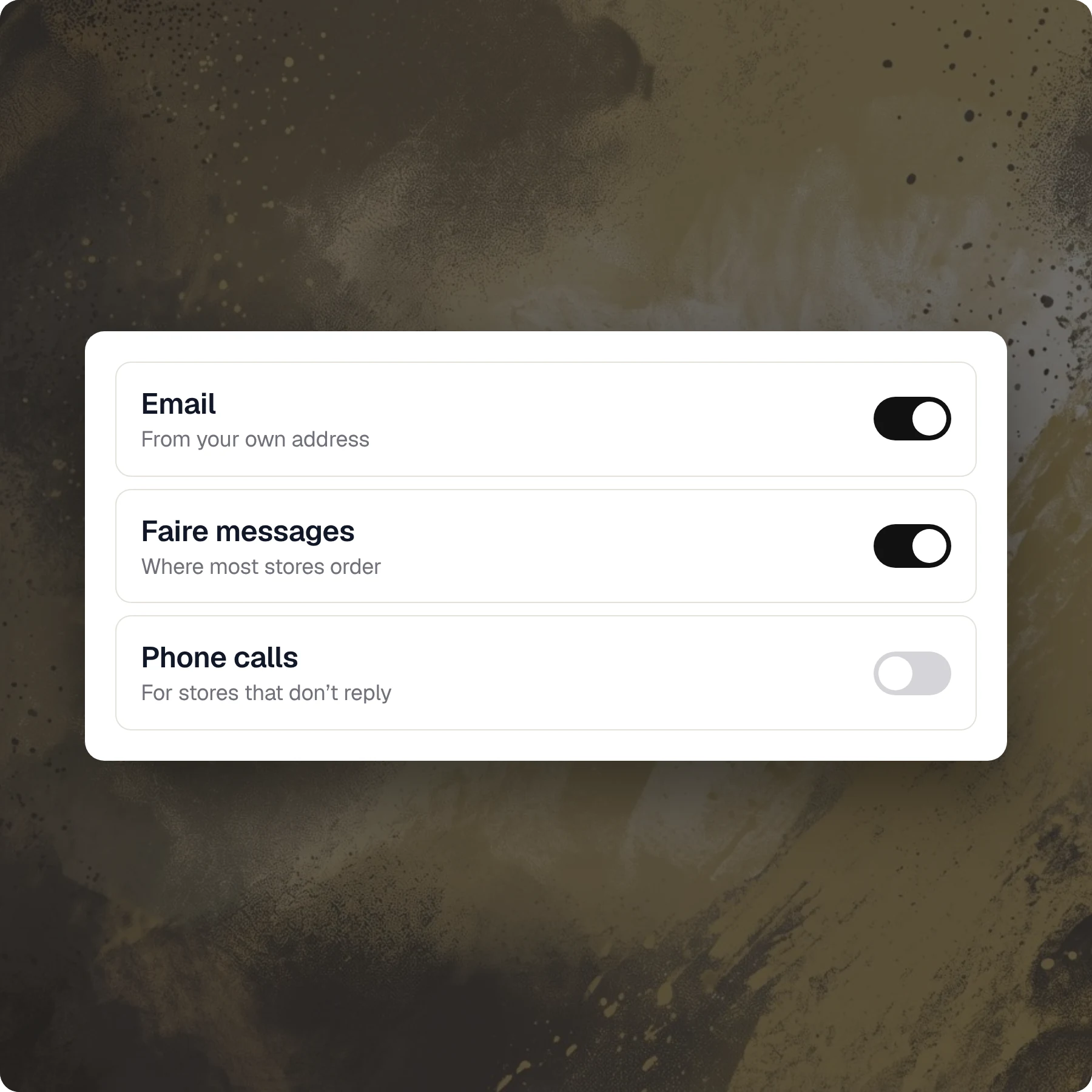 Switch channels on and off — Opener product screenshot