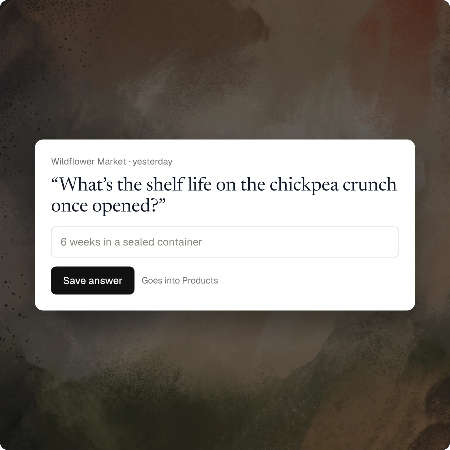 Answer once, it remembers — Opener product screenshot